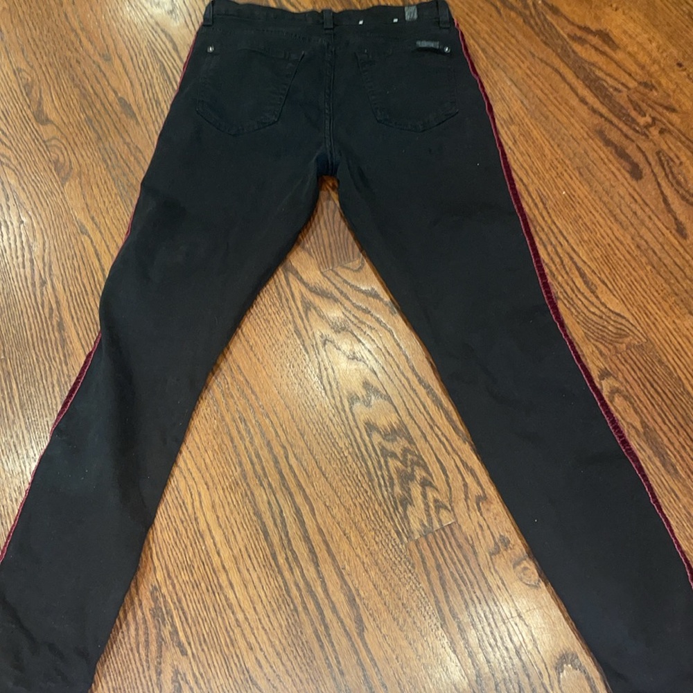 7 For All Man Kind Black Denim Jeans high waist ankle skinny - Picture 6 of 9